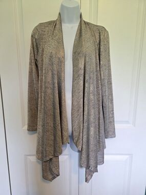 Light Gold Draped Open-Front Women’s Sweater Cardigan